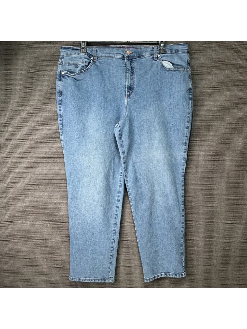 Gloria Vanderbilt Amanda Plus Size 20W Tapered Leg Stretch Denim Jeans Blue